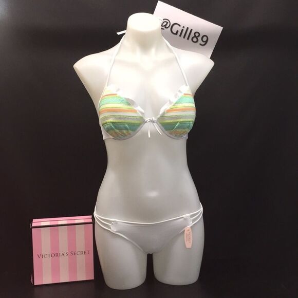 🔥VICTORIA SECRET BIKINI SET 2pc 34C push-up //Small New #8 - Picture 3 of 7